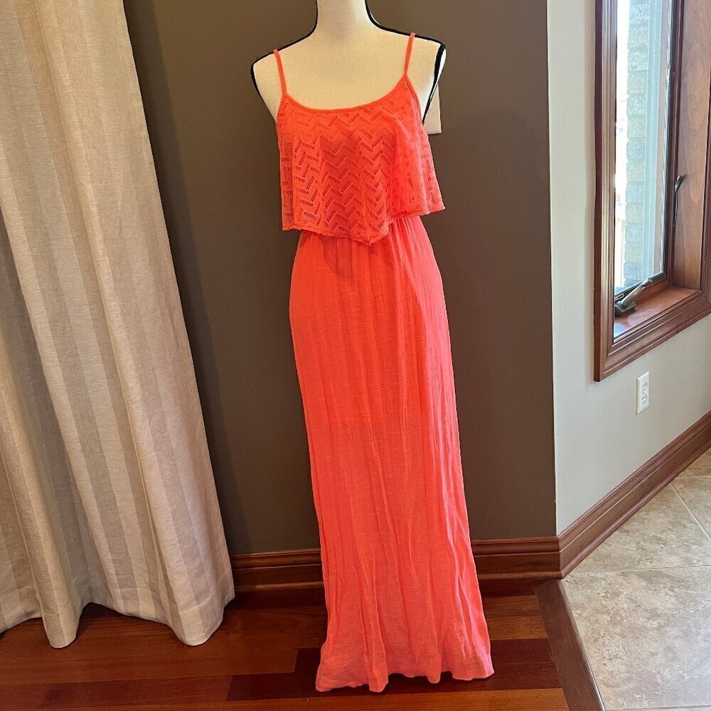 Trixxi Women's Coral/Orange Summer and/or Vacation Dress, Size Medium